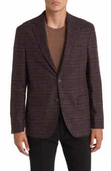 Jack Victor Midland Soft Constructed Plaid Wool Blend Sport Coat