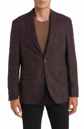 Jack Victor Midland Soft Constructed Plaid Wool Blend Sport Coat