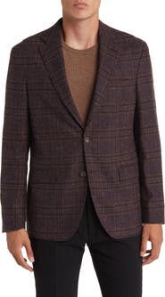 Jack Victor Midland Soft Constructed Plaid Wool Blend Sport Coat