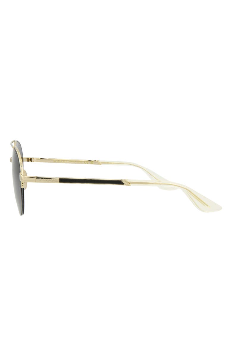 Gucci Novelty 53mm Round Aviator Sunglasses, Alternate, color,