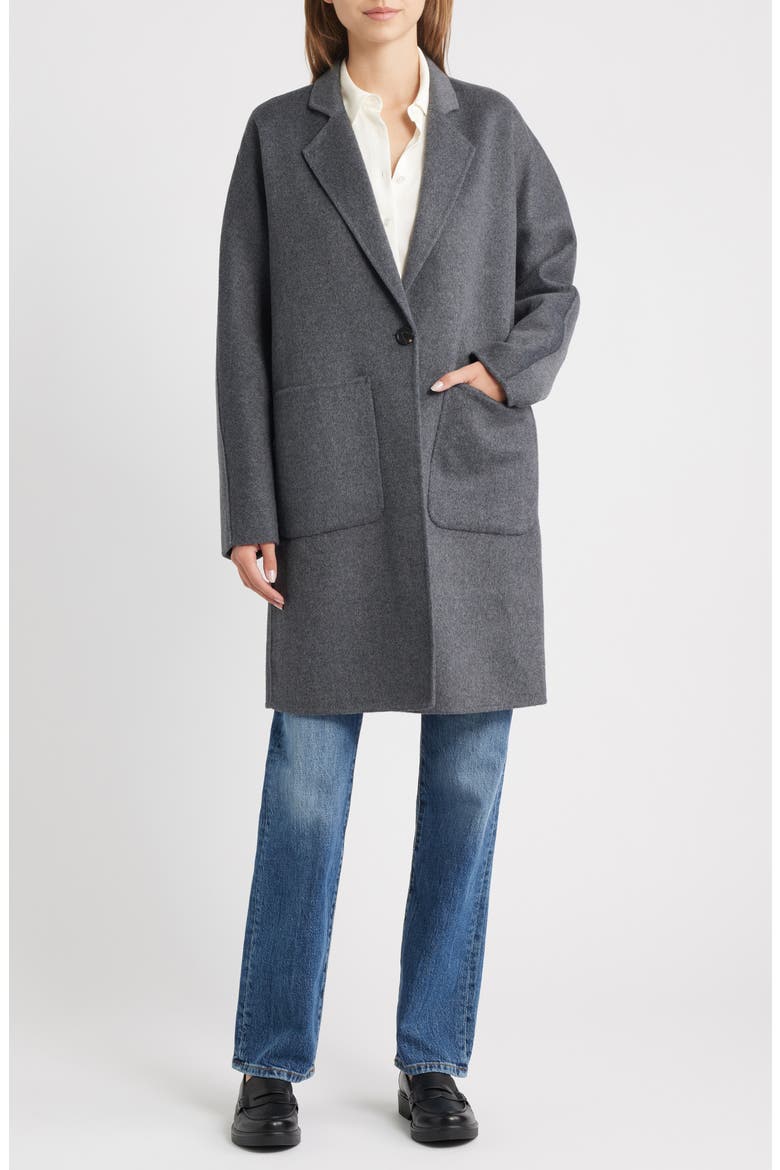 Everest Brushed Wool Blend Coat, Alternate, color, CHARCOAL