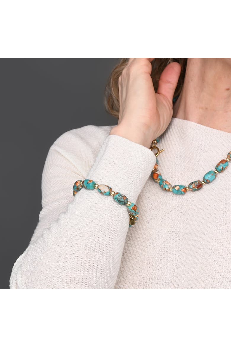 Sierra Bloom Turquoise Emperor Stone Beaded Bracelet, Alternate, color, Turquoise