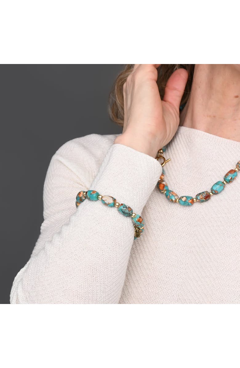 Starfish Project Sierra Bloom Turquoise Emperor Stone Beaded Bracelet, Alternate, color, Turquoise