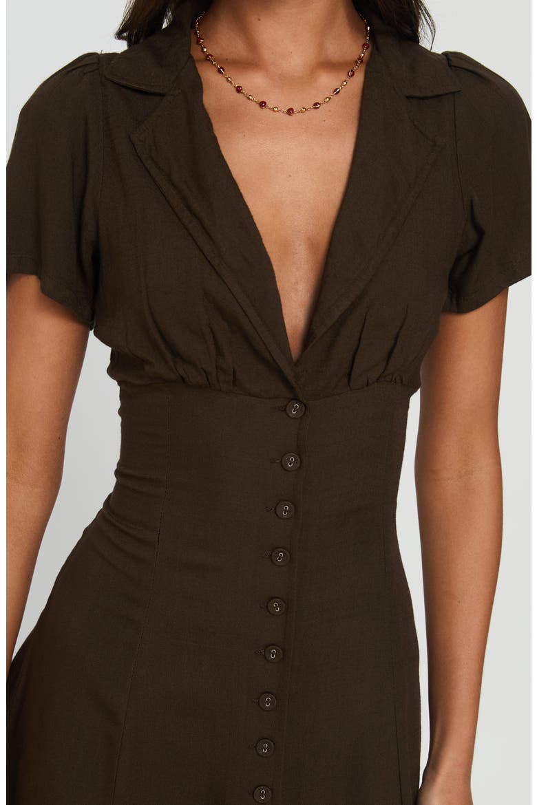 Pique Mini Shirtdress, Alternate, color, BROWN