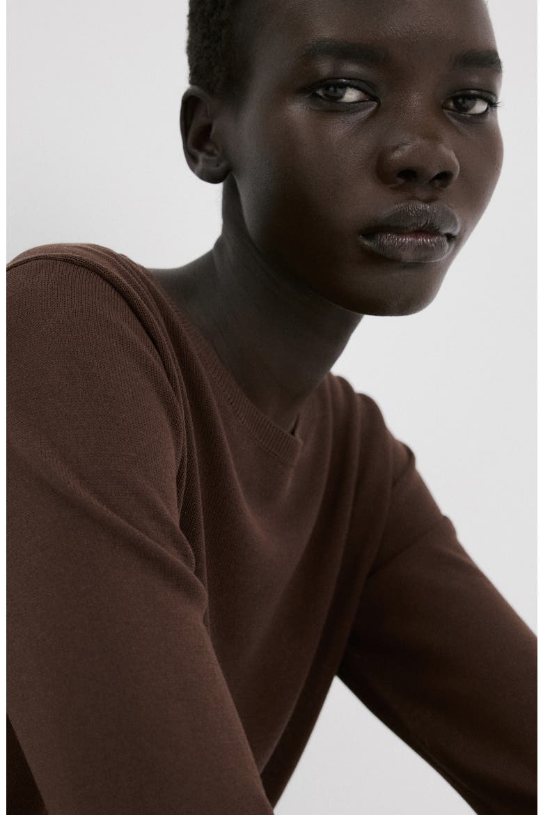 Crewneck Sweater, Alternate, color, CHOCOLATE