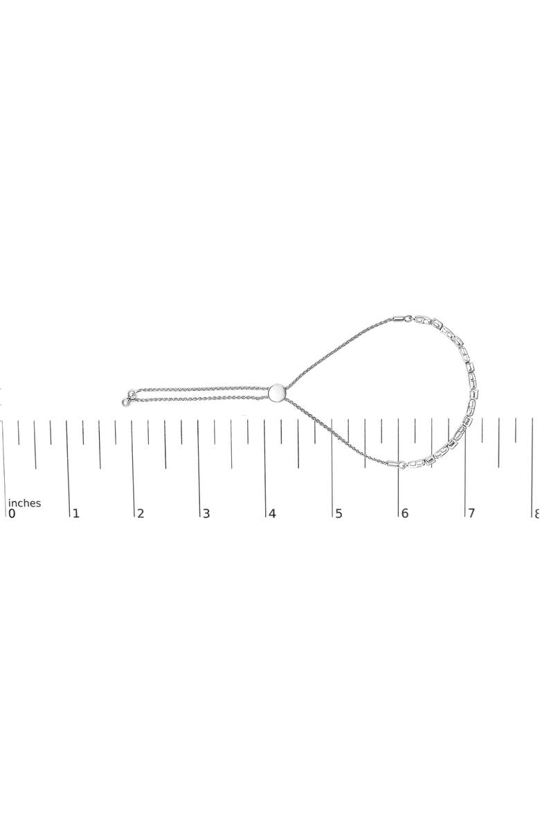 Haus of Brilliance Silver 1/4 Cttw Diamond Bolo Square and Rectangle Bolo Bracelet, Alternate, color, White