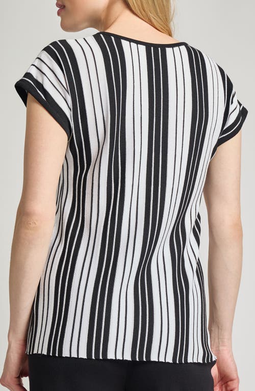 Misook Cap Sleeve Stripe Tunic