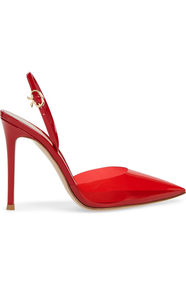 Gianvito Rossi Ribbon Pointed Toe Slingback Pump, Alternate, color,