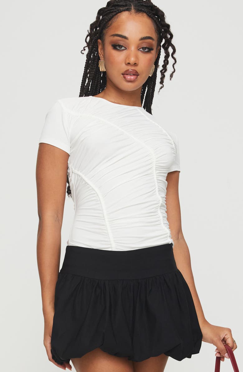 Princess Polly Mersale Bubble Hem Miniskirt, Alternate, color, Black