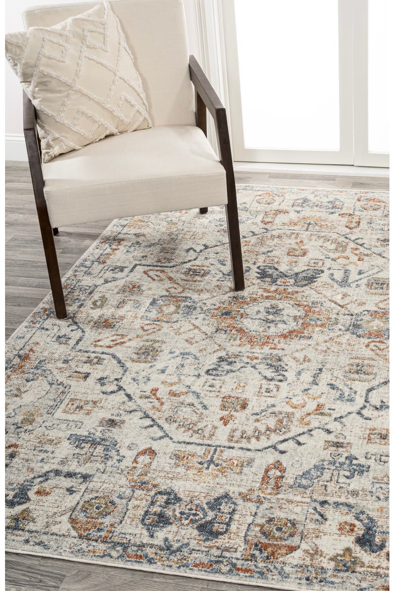 Shaemus Bohemian Medallion Low-Pile Machine-Washable Area Rug, Alternate, color, Cream/Terra