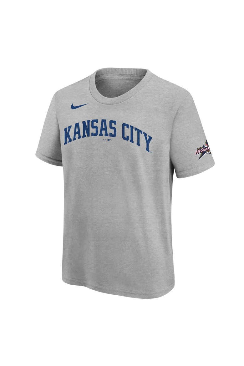 Youth Nike Bobby Witt Jr. Heather Gray Kansas City Royals 2025 MLB All-Star Edition Name & Number T-Shirt, Alternate, color, Heather Gray