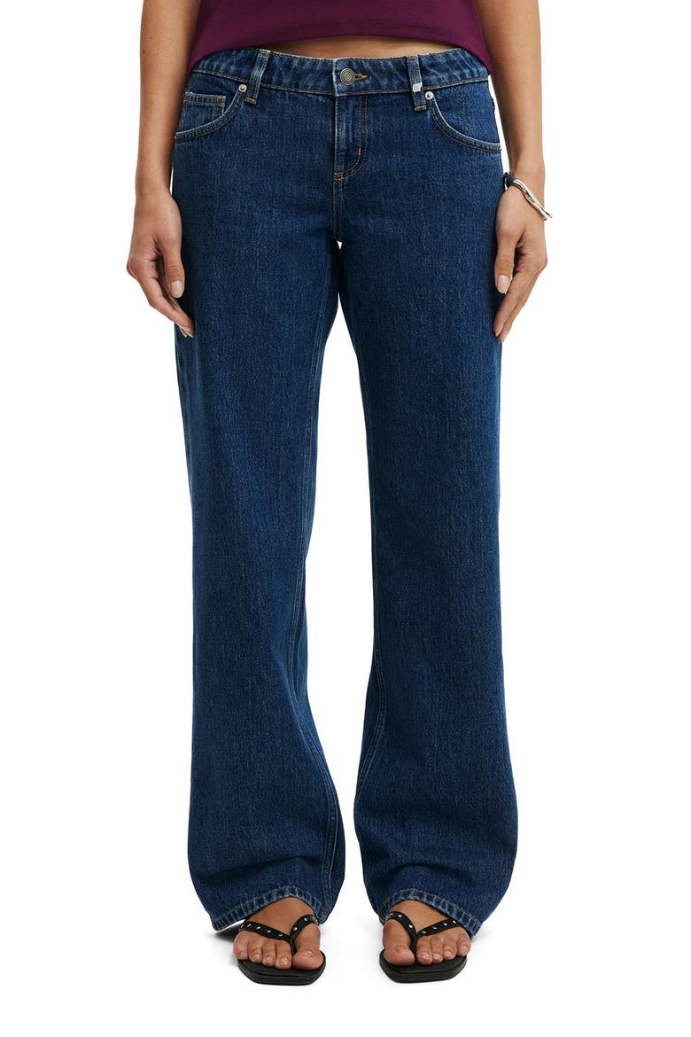 Low Rise Straight Leg Jeans, Main, color, GEMINI BLUE POCKET