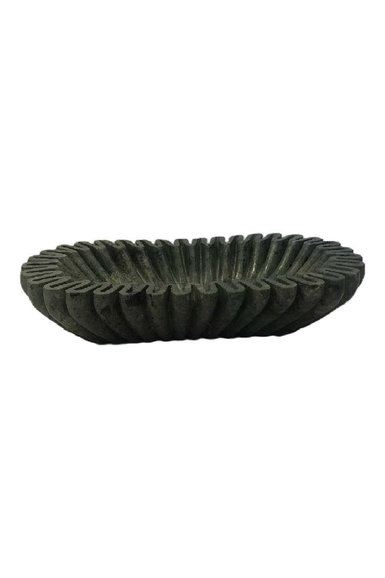 Arkin Ruffle Marble Bowl, Alternate, color, GREEN