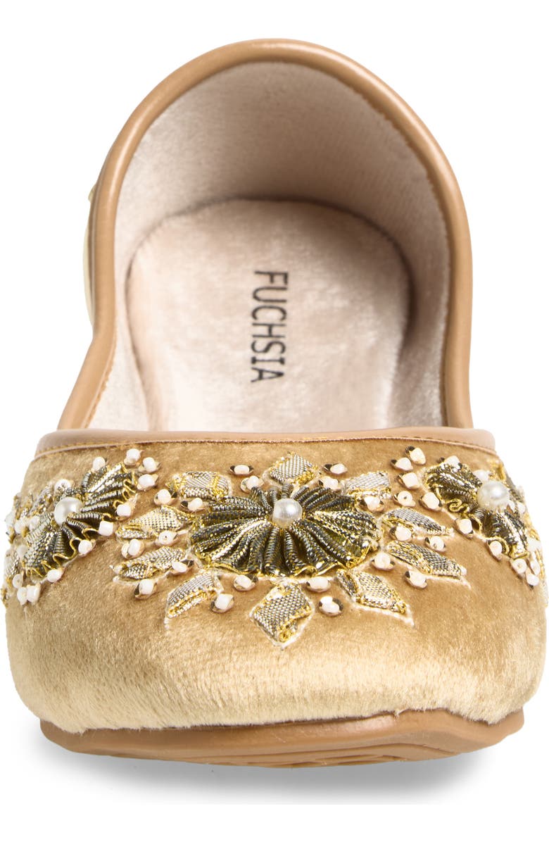 FUCHSIA Whistledown Embroidered Jutti Flat, Alternate, color, Gold