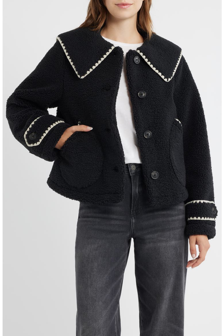Nikia Fleece Jacket, Main, color, BLACK