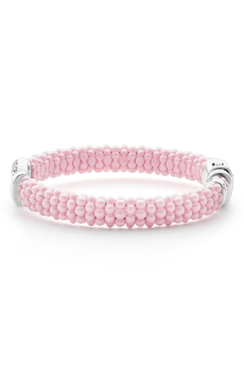 LAGOS Pink Caviar Ceramic Diamond Circle Bracelet, Alternate, color, Pink