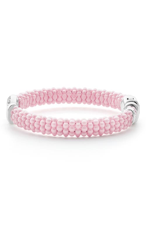 Lagos Pink Caviar Ceramic Diamond Circle Bracelet In Pink
