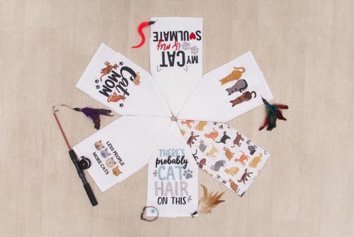 C & F Home C&f Home Less People More Cats Kitchen And Bathroom Embroidered Hand Towel In Neutral