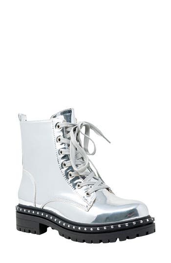 CHASE & CHLOE CHASE AND CHLOE MIRA STUDDED LUG COMBAT BOOT 