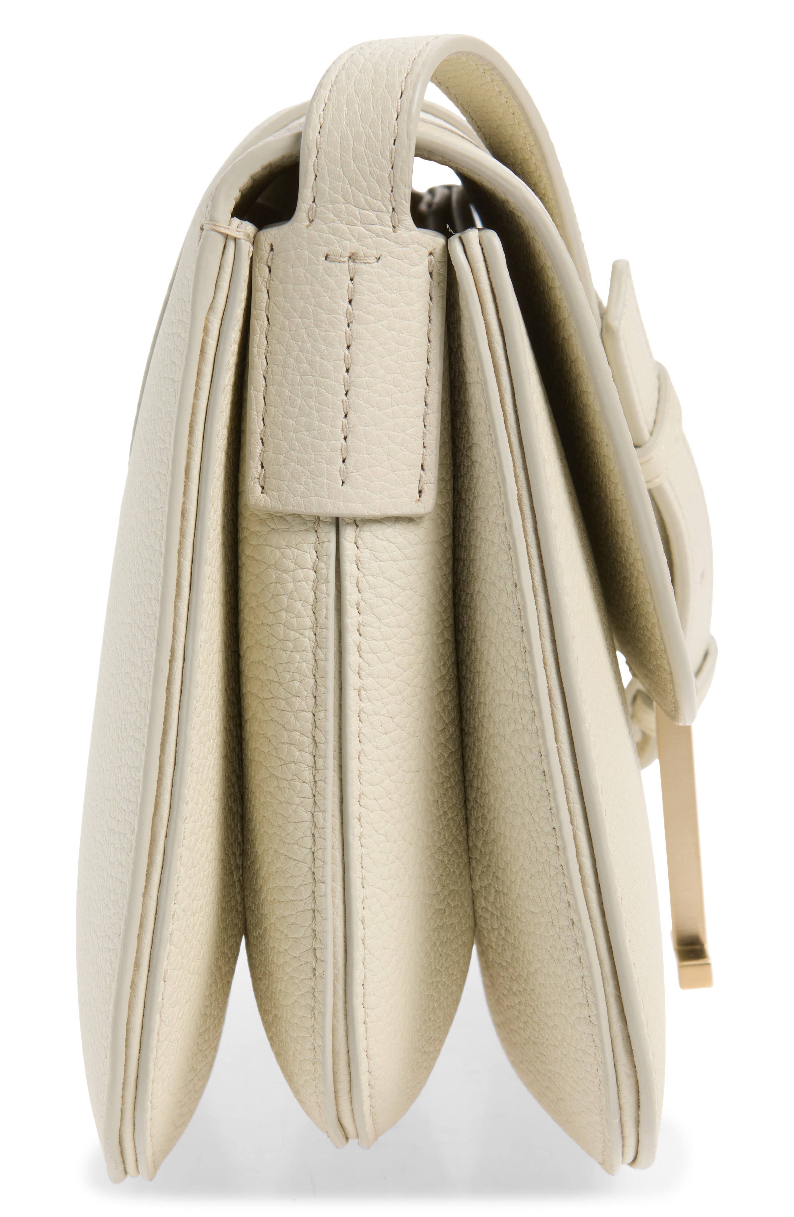 Small Kara Grain Leather Crossbody Bag, Alternate, color, DOVE GREY