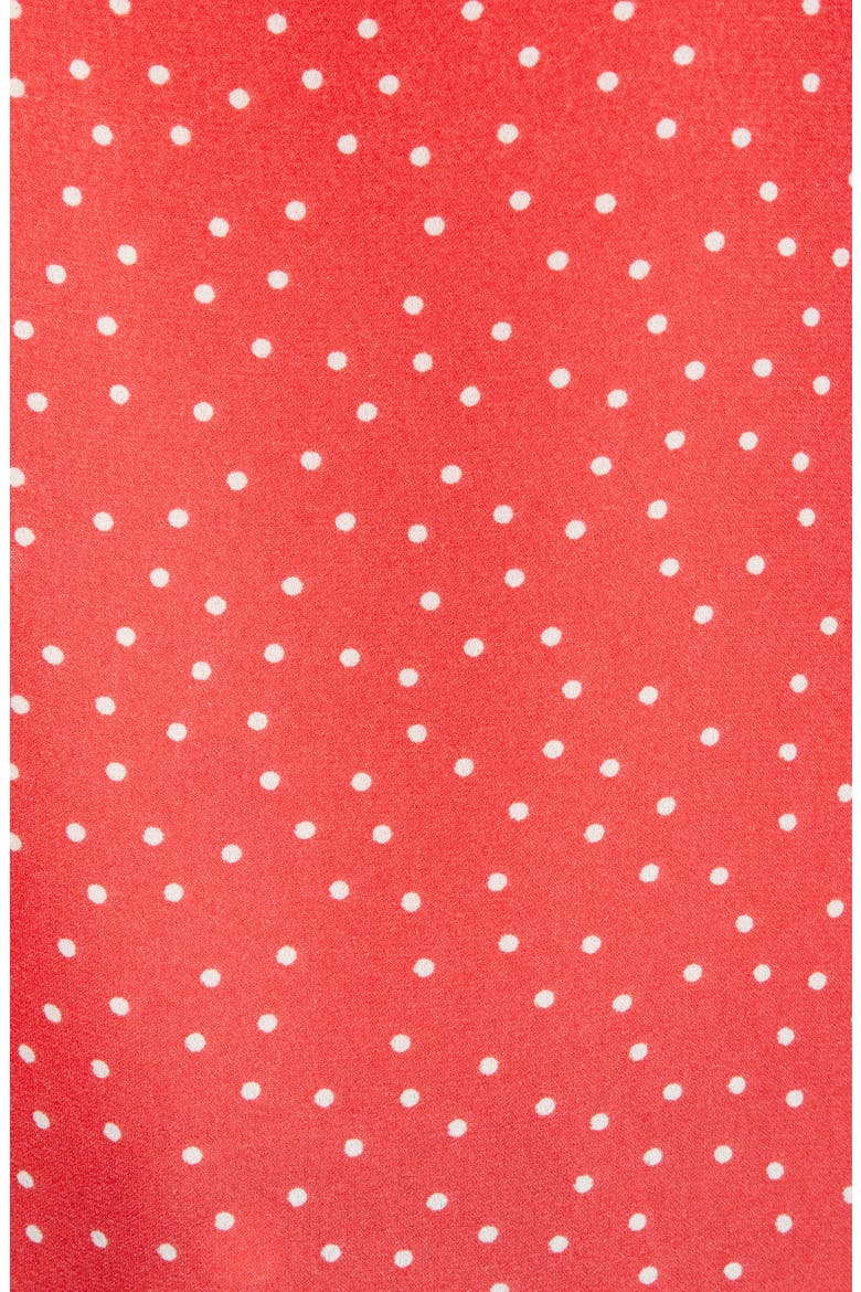 Gibson x International Women's Day Fancy Ashley Ruffle Detail Cap Sleeve Blouse, Alternate, color, CORAL MINI DOT