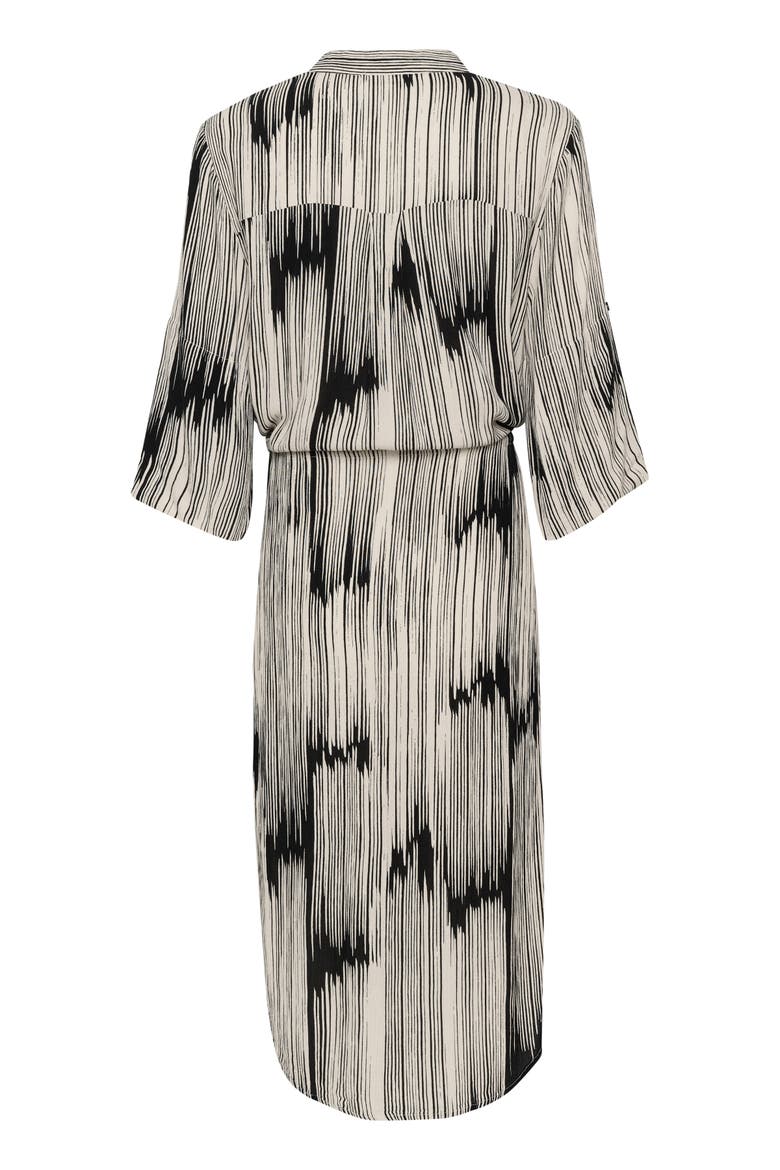 Zaya V-Neck Midi Dress, Alternate, color, Black/Sandshell
