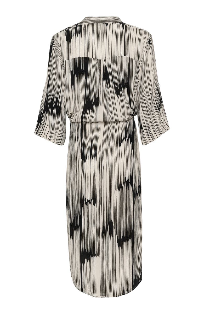 Soaked in Luxury Zaya V-Neck Midi Dress, Alternate, color, Black/Sandshell