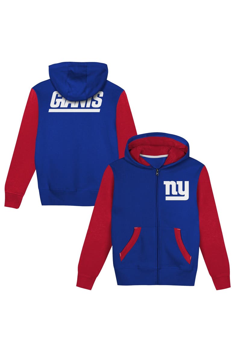 Toddler Outerstuff  Royal/Red New York Giants Stadium Colorblock Full-Zip Hoodie, Main, color, Royal
