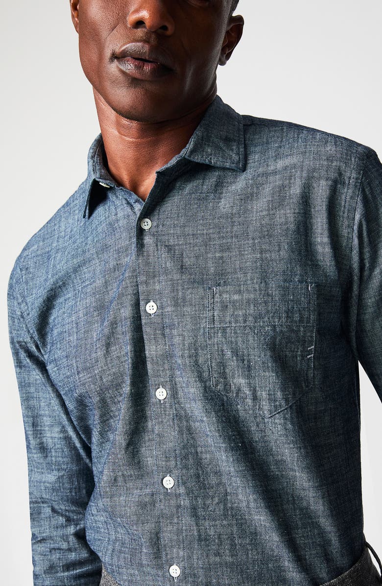 Billy Reid Pickwick Organic Cotton Chambray Button-Up Shirt, Alternate, color,