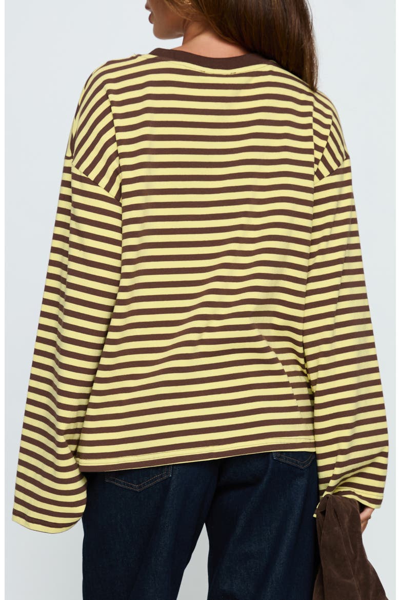 Settle Down Stripe Oversize T-Shirt, Alternate, color, BROWN