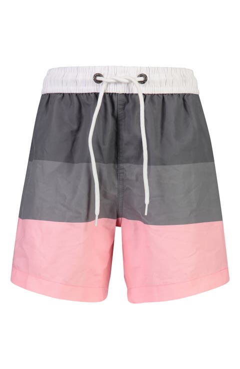 Salmon Stripe Swim Trunks (Toddler & Little Boy)