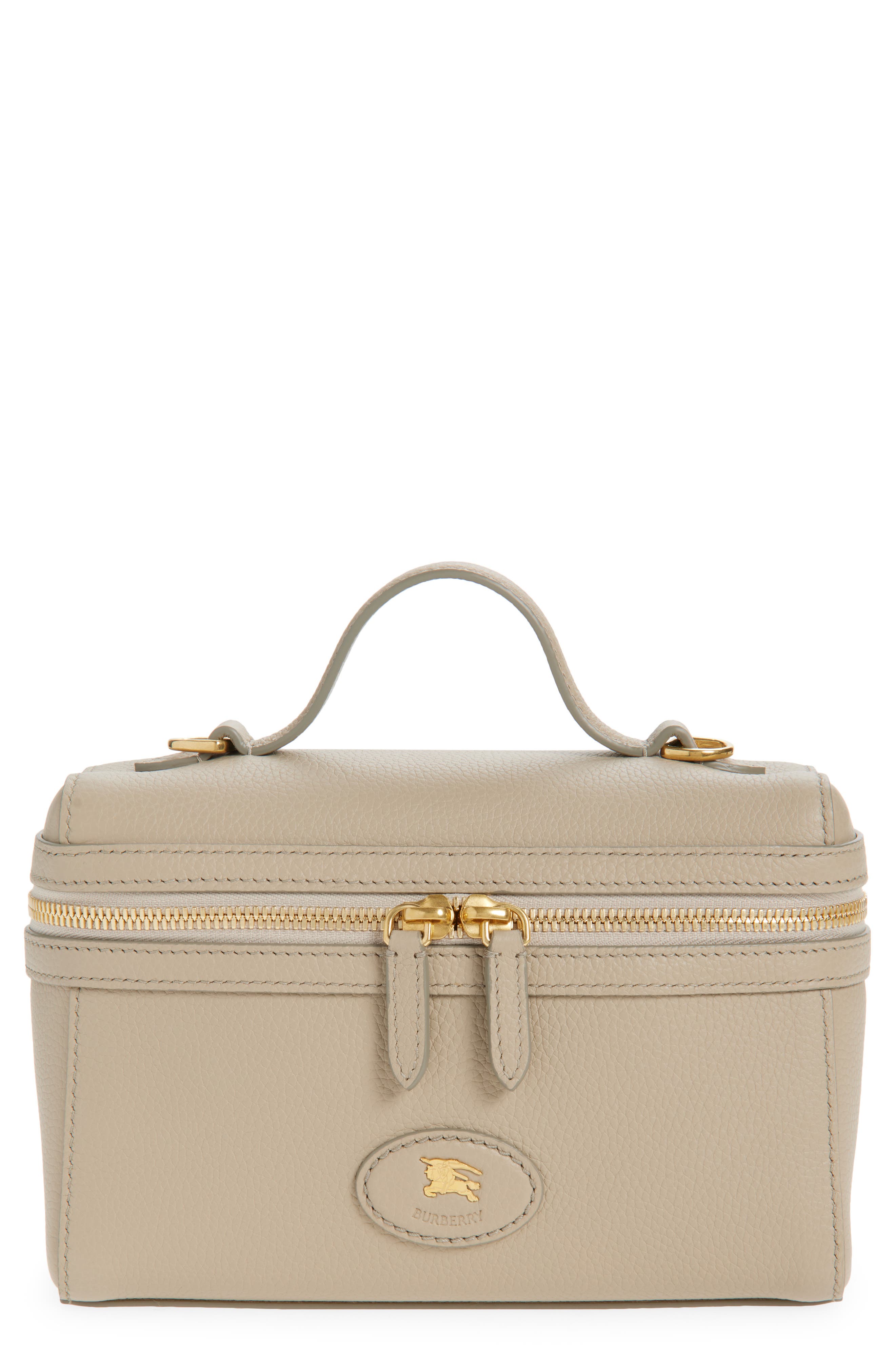 Burberry Bloomsbury Leather Vanity Bag, Main, color, Mushroom/ Mallow Pink