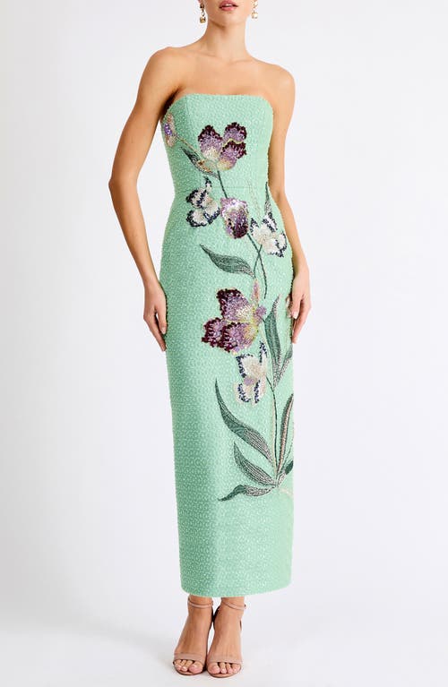 HELSI Sofia Beaded Strapless Sheath Maxi Dress in Seafoam at Nordstrom, Size Large