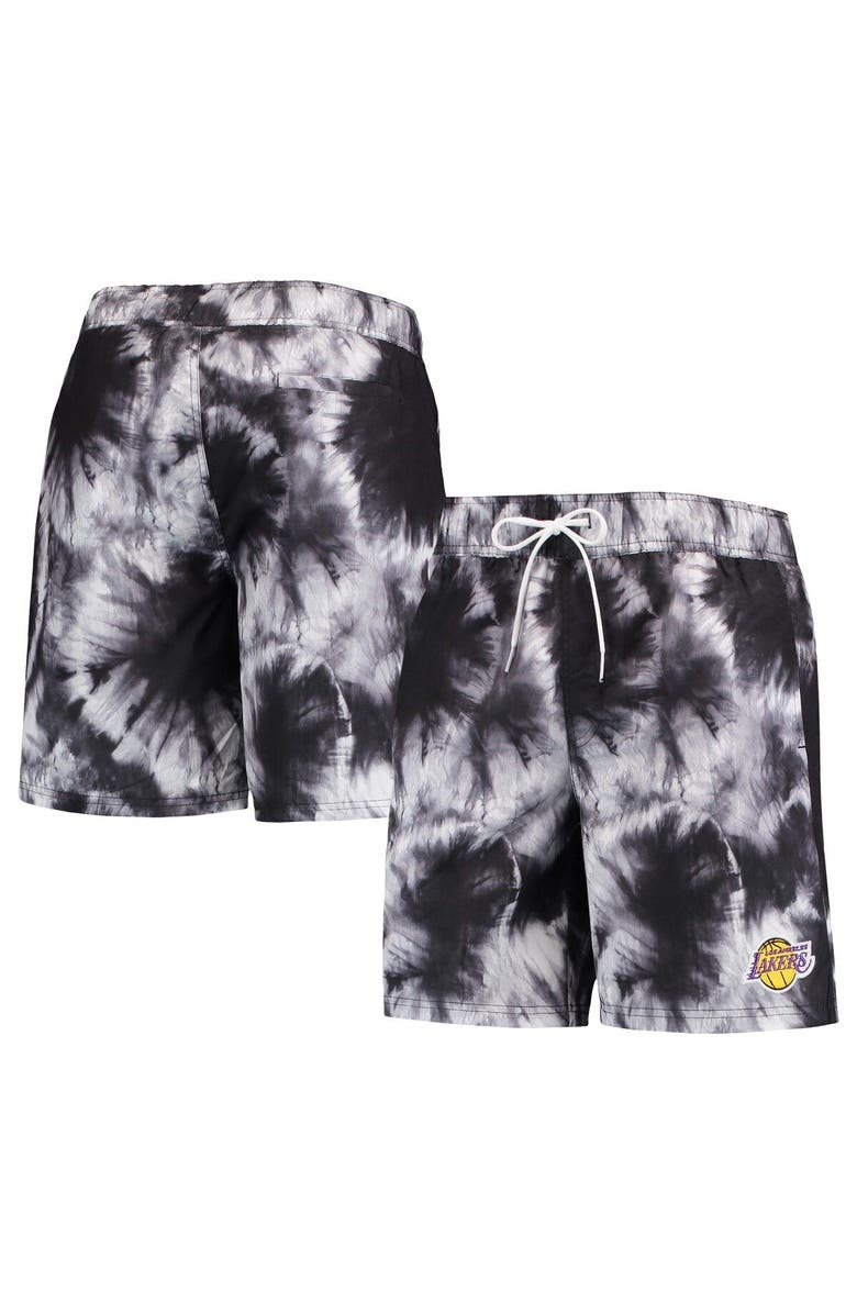 G-III SPORTS BY CARL BANKS Men's G-III Sports by Carl Banks Black Los Angeles Lakers Splash Volley Swim Shorts, Main, color, 