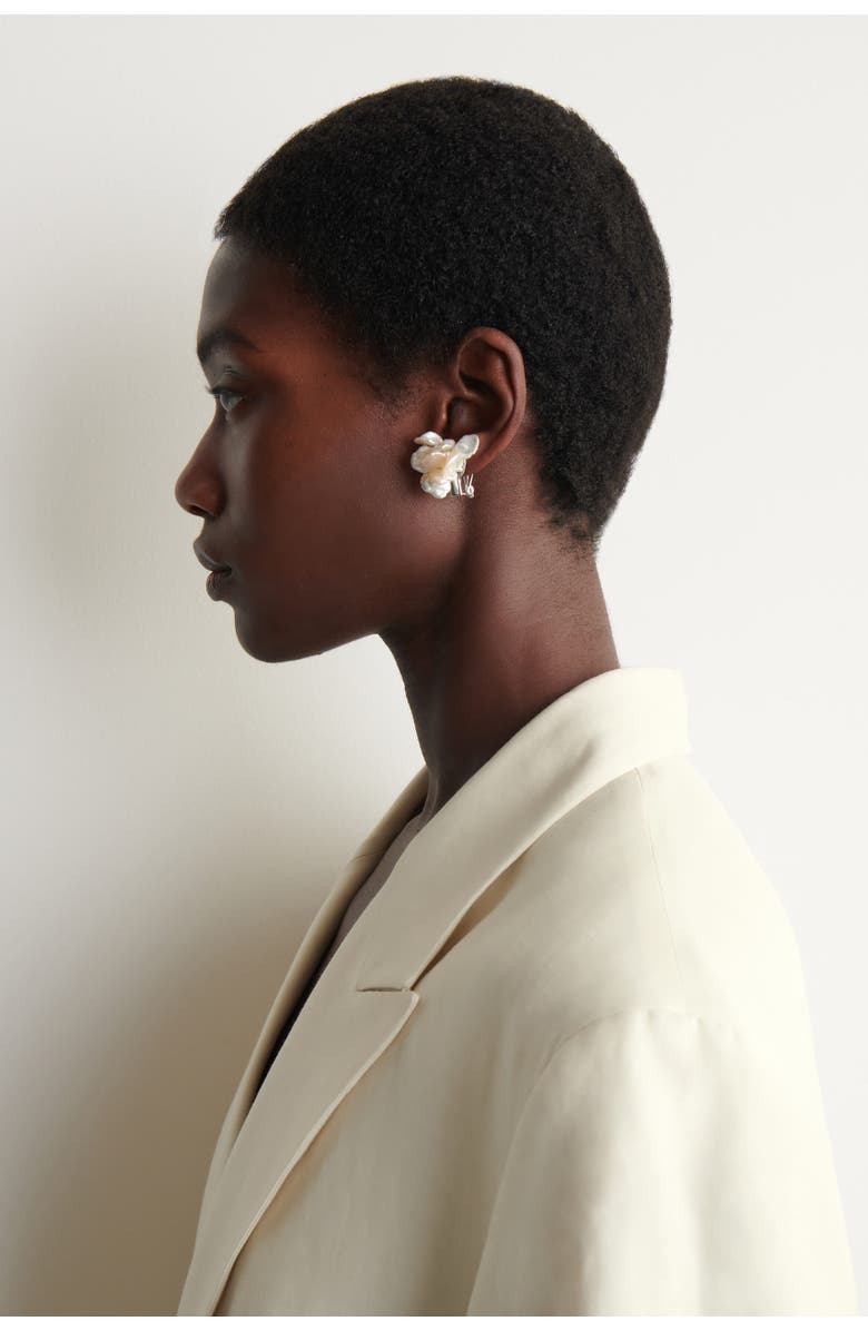 COS Mismatched Clustered Pearl Earrings, Alternate, color, Silver