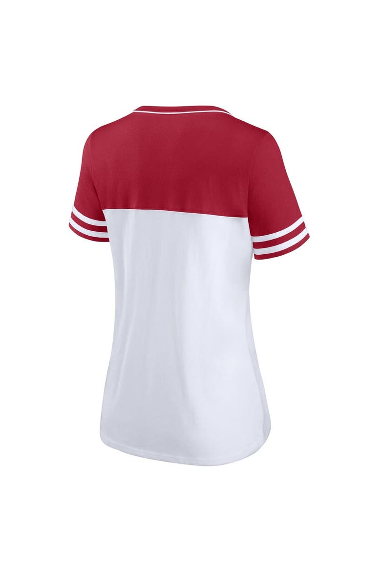 Women's Fanatics White/Crimson Oklahoma Sooners Iconic Colorblock T-Shirt, Alternate, color, White