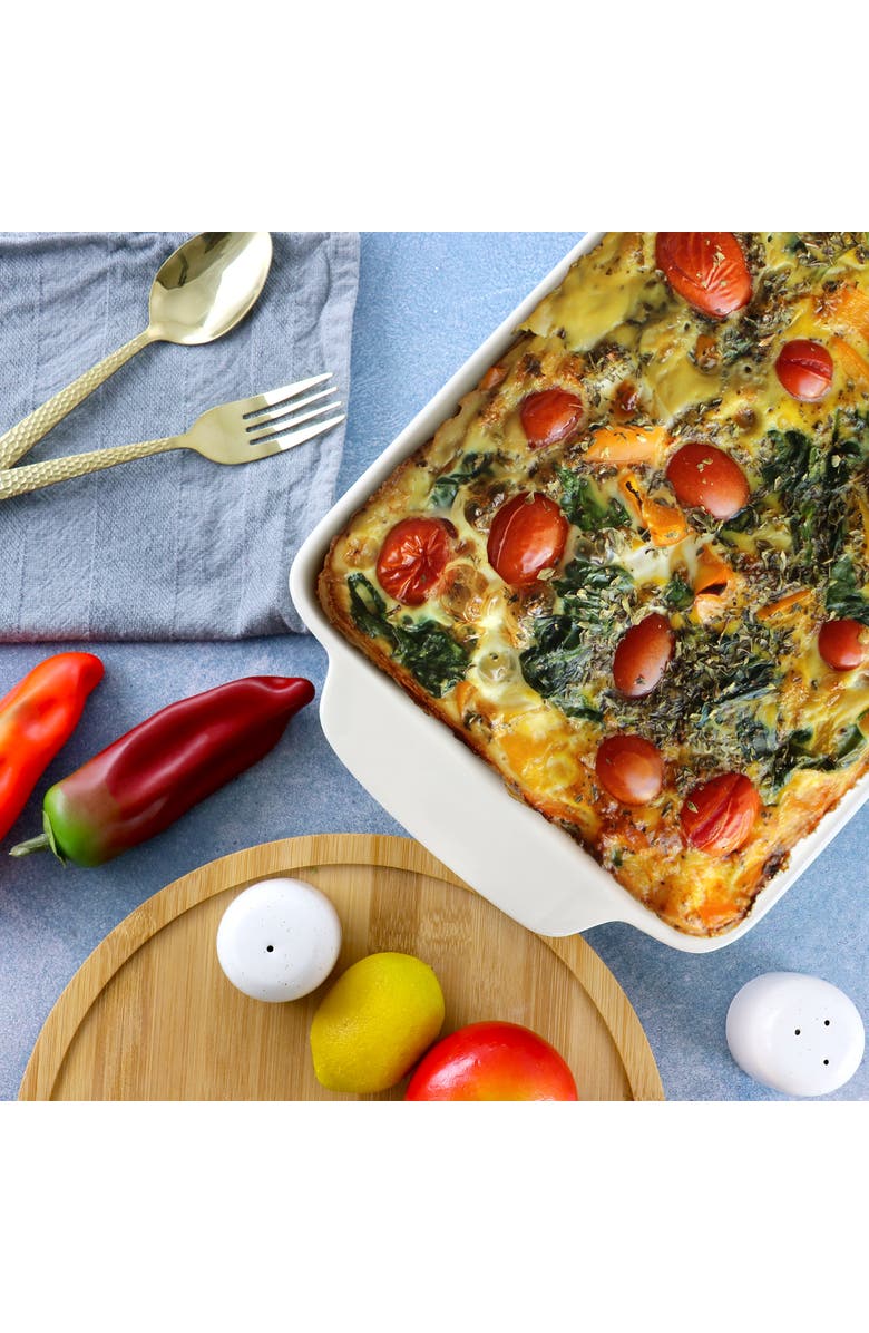 Crockpot 4 Quart Rectangular Stoneware Bake Pan, Alternate, color, White