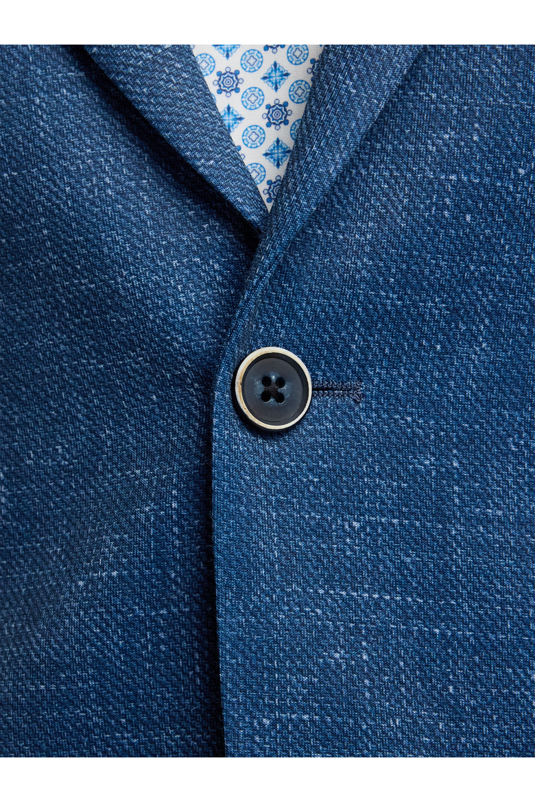 Cotton Blend Single Breasted Notch Lapel Knit Sport Coat, Alternate, color, Blue