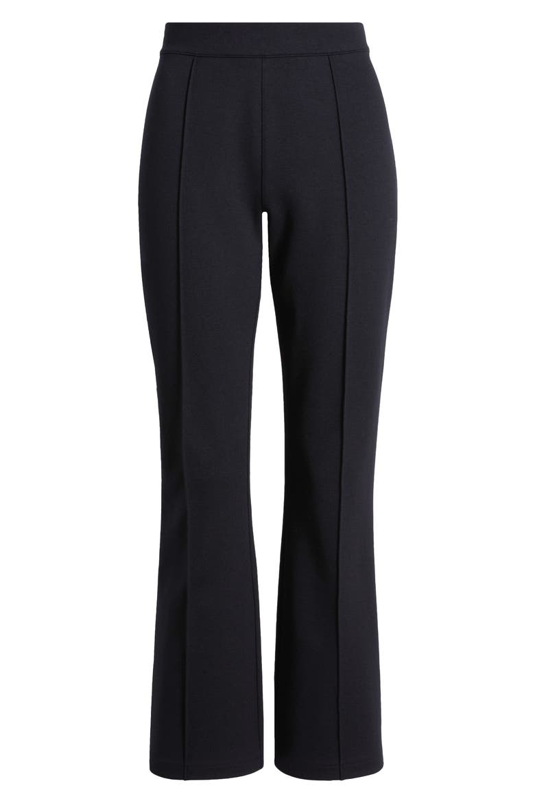 Pull-On Stretch Ponte Kick Flare Leg Pants, Alternate, color, BLACK