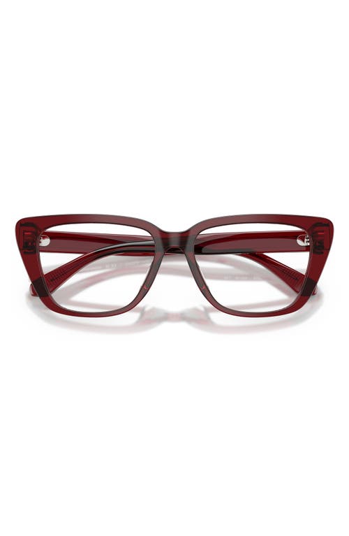 Emporio Armani 54mm Cat Eye Optical Glasses In Brown