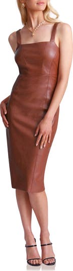 Avec Les Filles Faux-Ever Leather Sheath Dress | Nordstrom