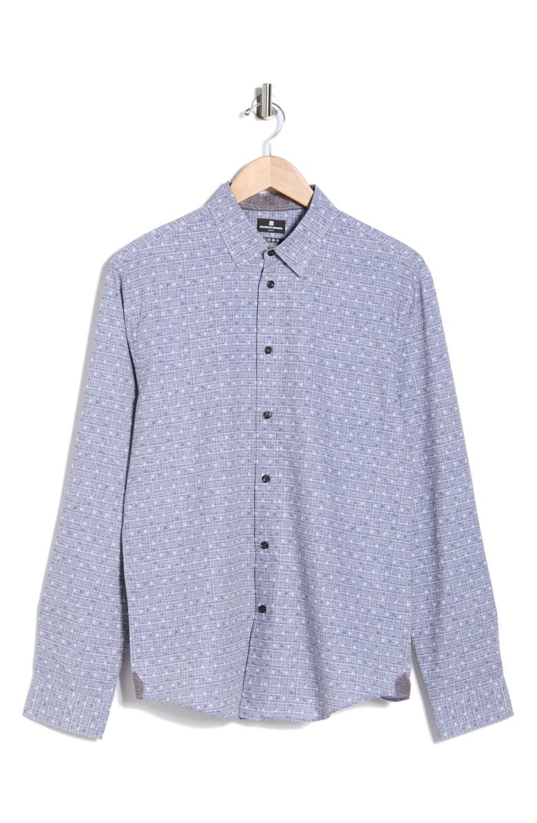 Brooklyn Brigade Denim Dot Long Sleeve Shirt, Main, color, Grey