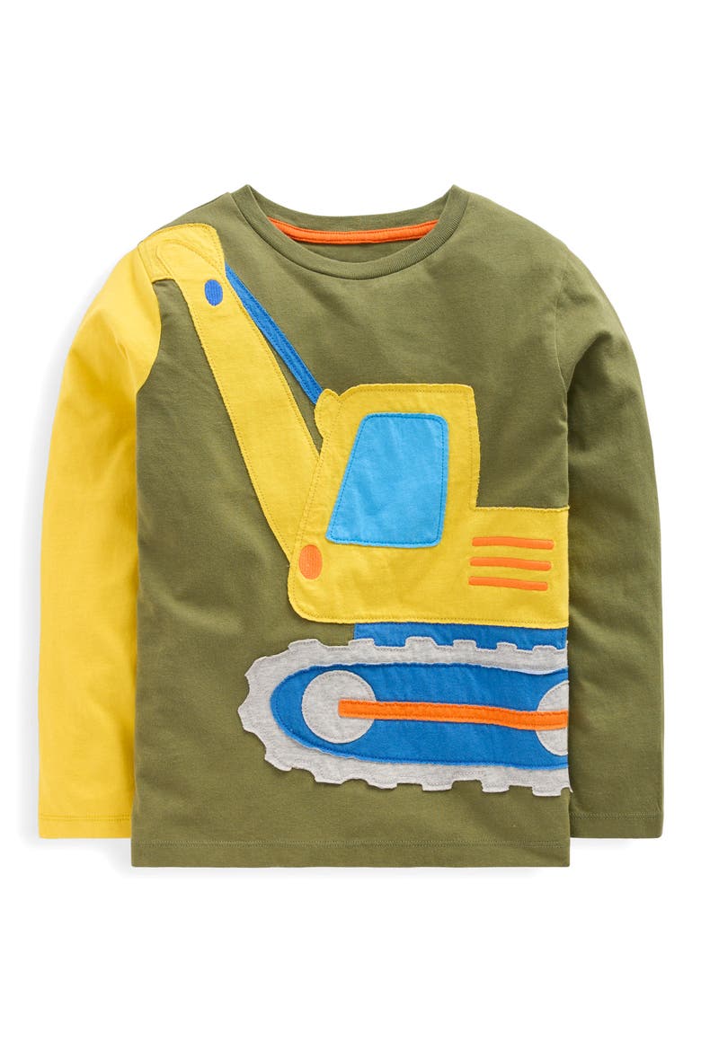 Kids' Digger Appliqué Long Sleeve Cotton Graphic T-Shirt, Main, color, DILL DIGGER