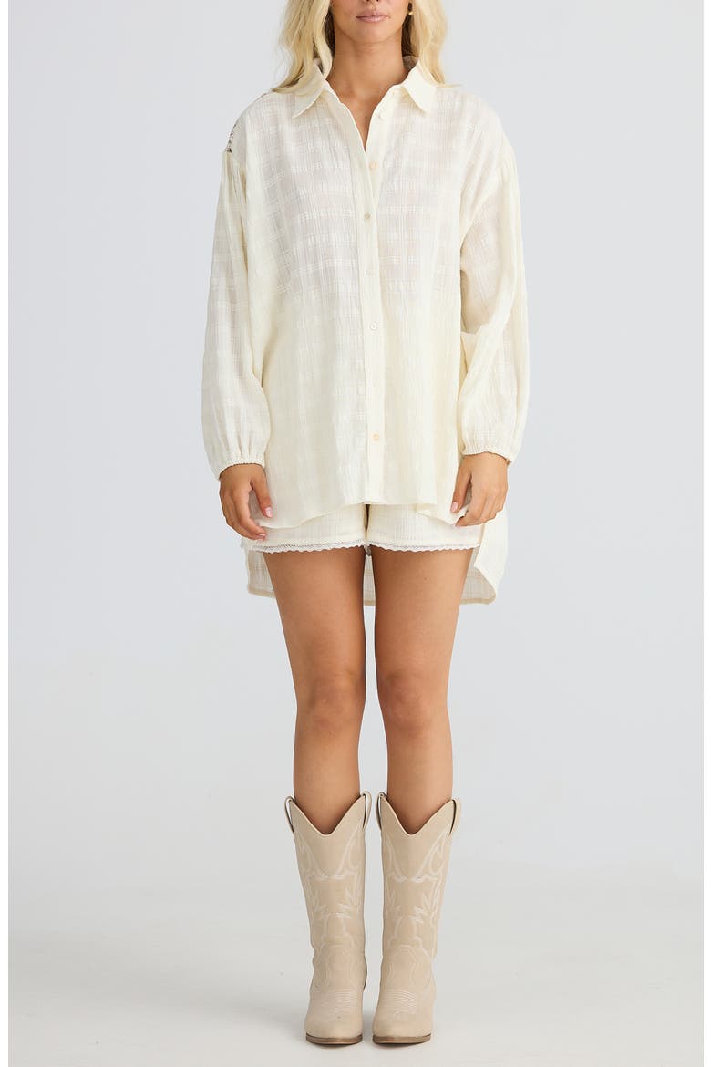 Leilani Cutout Shirt, Main, color, OFF WHITE