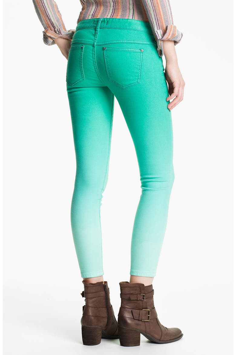 Ombré Skinny Jeans, Alternate, color, SEA GREEN