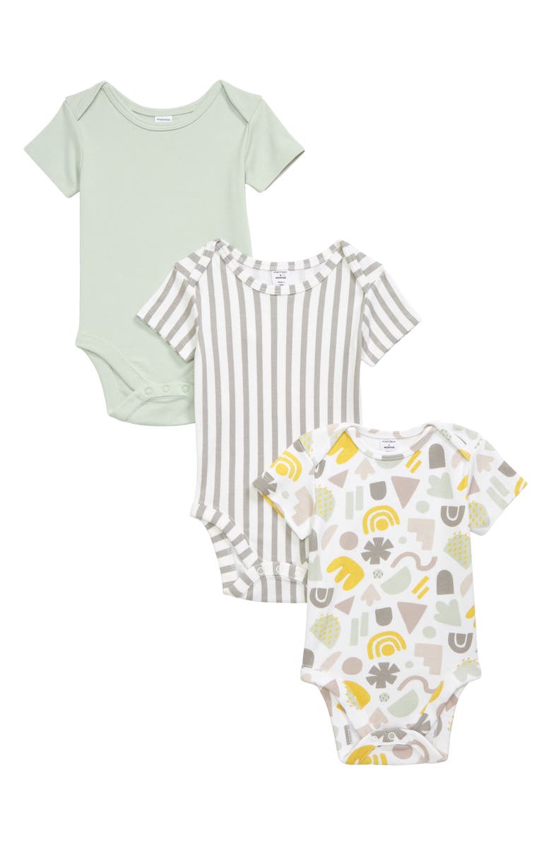Nordstrom Kids' Heather Assorted 3-Pack Bodysuits, Main, color,
