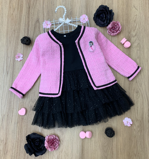 MIA BELLE GIRLS MIA BELLE GIRLS GIRLS L.O.L. SURPRISE! POSH TWEED BLAZER AND SEQUIN DRESS SET