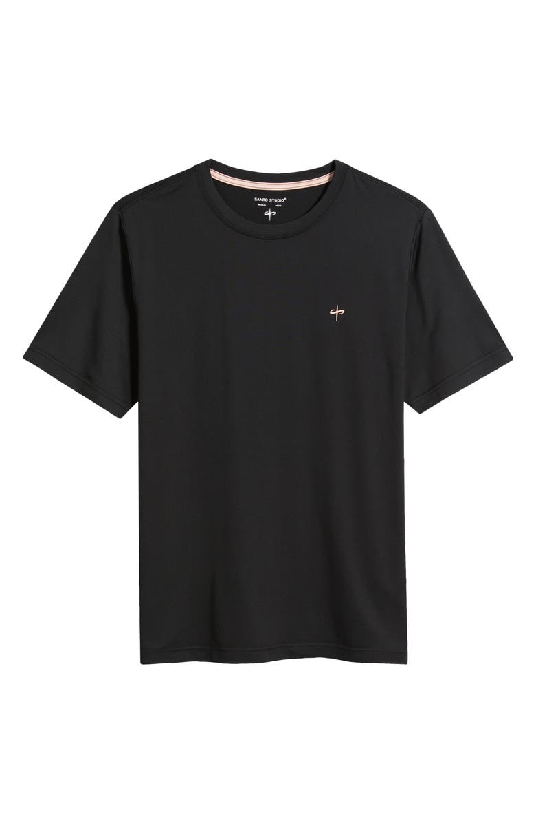 SANTO STUDIO Verona Tech Solid Black T-Shirt, Alternate, color, Black