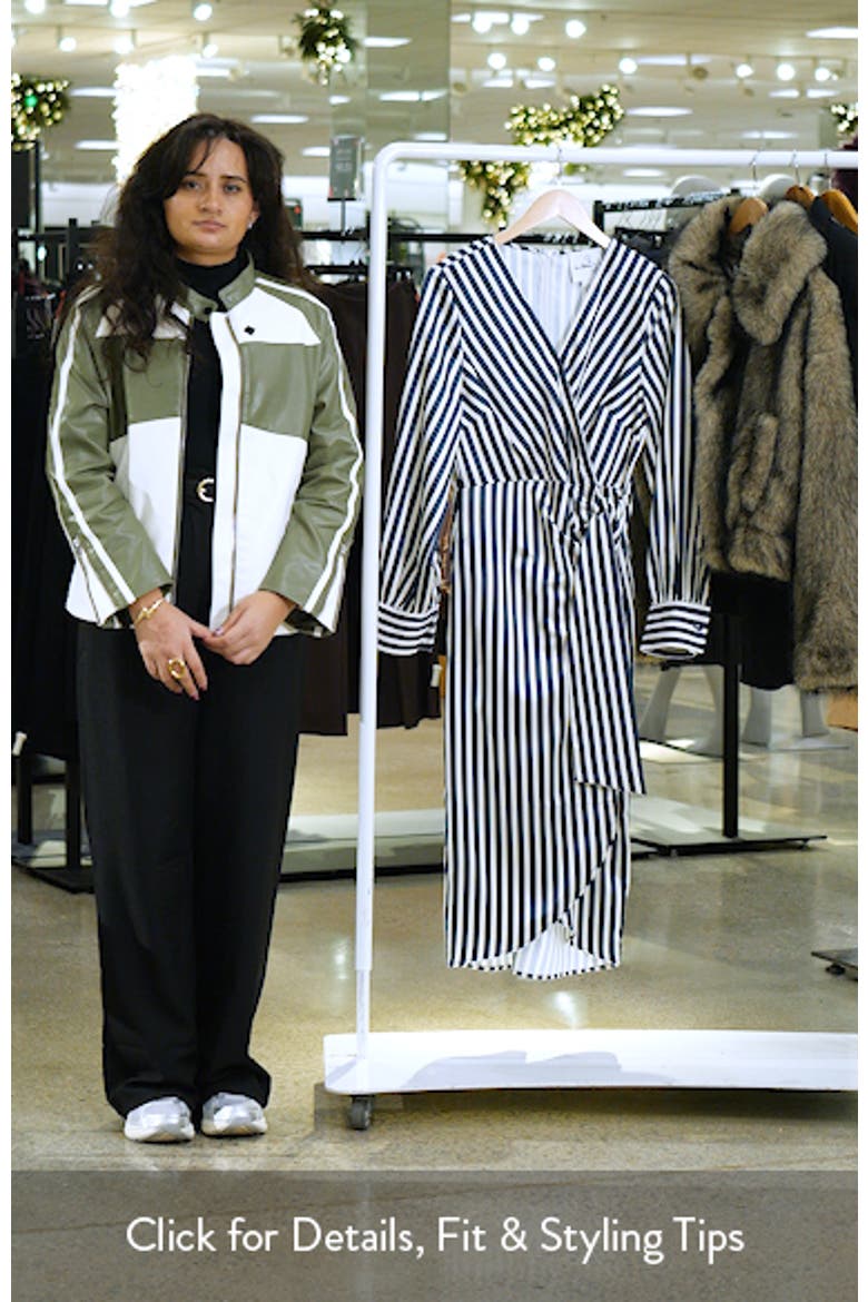 Long Sleeve Stripe Wrap Dress video