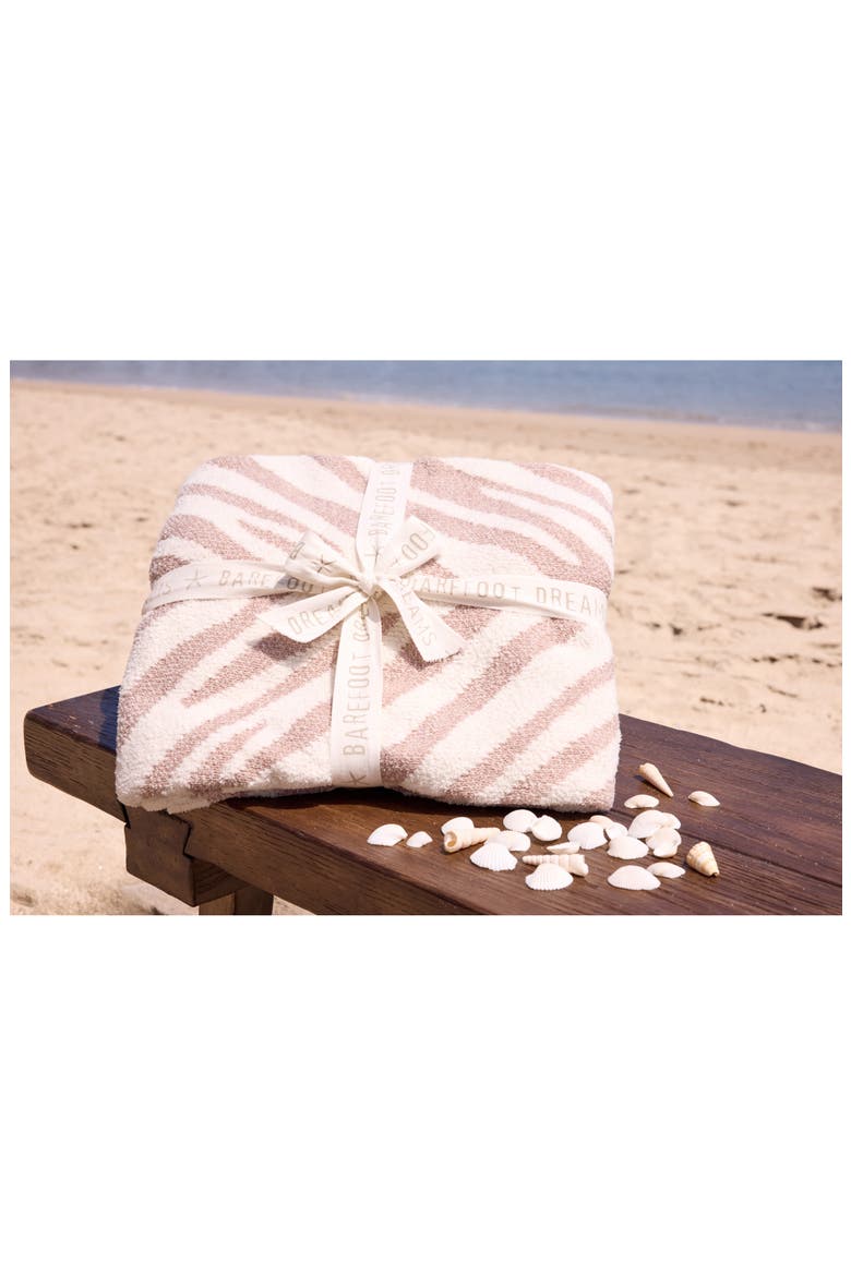 CozyChic® Zebra Throw Blanket, Alternate, color, CREAM/ TAUPE